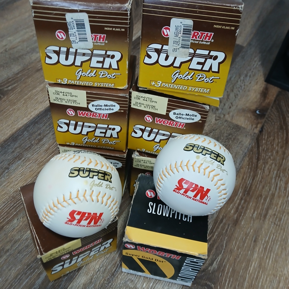 Worth Super Gold Dot Softballs - White and Gold
